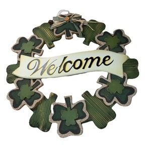 St. Patrick's Day Decoration Wooden St. Patrick's Day Shamrock Door Hanging 12"